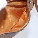 MCM Logogram Vicetos Shoulder Bag PVC Leather Brown Gold Auth BA8428-20