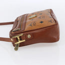 MCM Logogram Vicetos Shoulder Bag PVC Leather Brown Gold Auth BA8428-3
