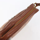 MCM Logogram Vicetos Shoulder Bag PVC Leather Brown Gold Auth BA8428-6