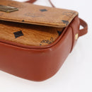 MCM Logogram Vicetos Shoulder Bag PVC Leather Brown Gold Auth BA8429-10