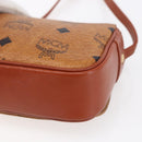 MCM Logogram Vicetos Shoulder Bag PVC Leather Brown Gold Auth BA8429-12