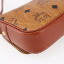 MCM Logogram Vicetos Shoulder Bag PVC Leather Brown Gold Auth BA8429-13
