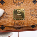 MCM Logogram Vicetos Shoulder Bag PVC Leather Brown Gold Auth BA8429-14