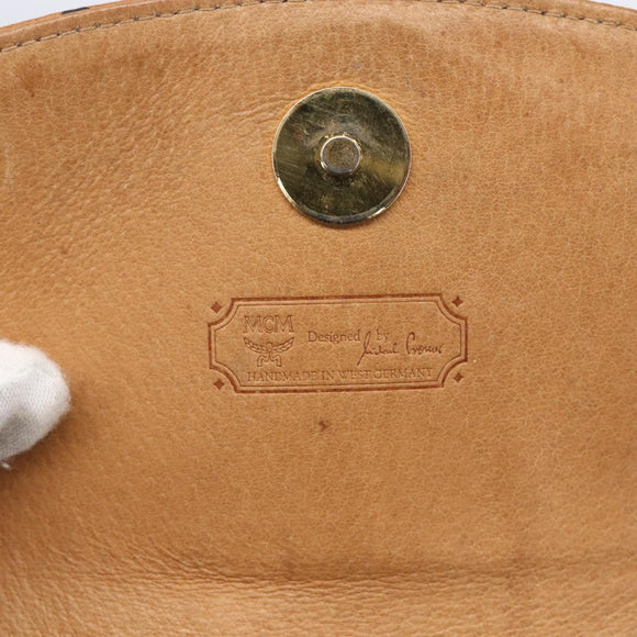 MCM Logogram Vicetos Shoulder Bag PVC Leather Brown Gold Auth BA8429