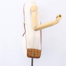 MCM Logogram Vicetos Shoulder Bag PVC Leather Brown Gold Auth BA8429-21