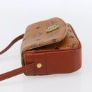 MCM Logogram Vicetos Shoulder Bag PVC Leather Brown Gold Auth BA8429-4