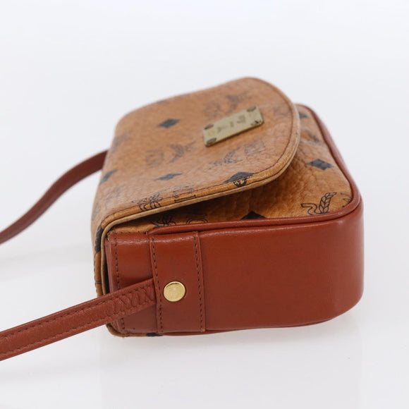 MCM Logogram Vicetos Shoulder Bag PVC Leather Brown Gold Auth BA8429