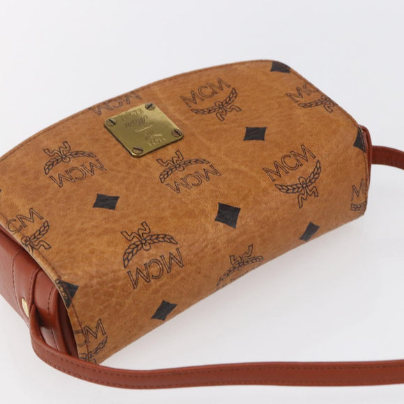 MCM Logogram Vicetos Shoulder Bag PVC Leather Brown Gold Auth BA8429