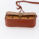 MCM Logogram Vicetos Shoulder Bag PVC Leather Brown Gold Auth BA8429-9