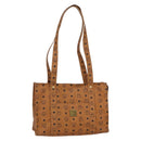 MCM Logogram Vicetos Tote Bag PVC Leather Brown Gold Auth BA8430-1