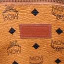 MCM Logogram Vicetos Tote Bag PVC Leather Brown Gold Auth BA8430-17