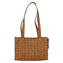MCM Logogram Vicetos Tote Bag PVC Leather Brown Gold Auth BA8430-13