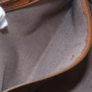 MCM Logogram Vicetos Tote Bag PVC Leather Brown Gold Auth BA8430-21