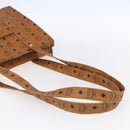 MCM Logogram Vicetos Tote Bag PVC Leather Brown Gold Auth BA8430-7