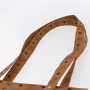 MCM Logogram Vicetos Tote Bag PVC Leather Brown Gold Auth BA8430-8