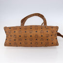 MCM Logogram Vicetos Tote Bag PVC Leather Brown Gold Auth BA8430-5