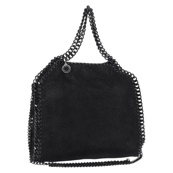 Stella MacCartney Chain Falabella Bag polyester Black Silver 371223 Auth BA8431