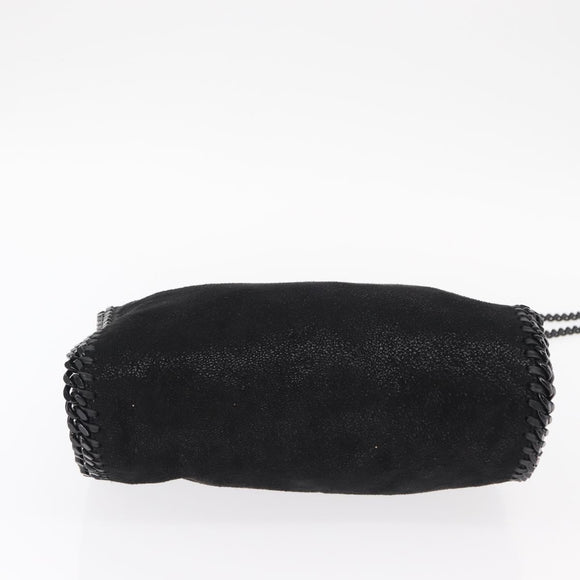 Stella MacCartney Chain Falabella Bag polyester Black Silver 371223 Auth BA8431