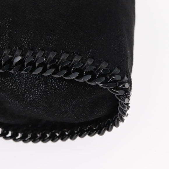 Stella MacCartney Chain Falabella Bag polyester Black Silver 371223 Auth BA8431