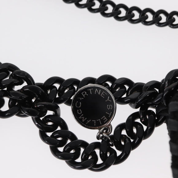 Stella MacCartney Chain Falabella Bag polyester Black Silver 371223 Auth BA8431