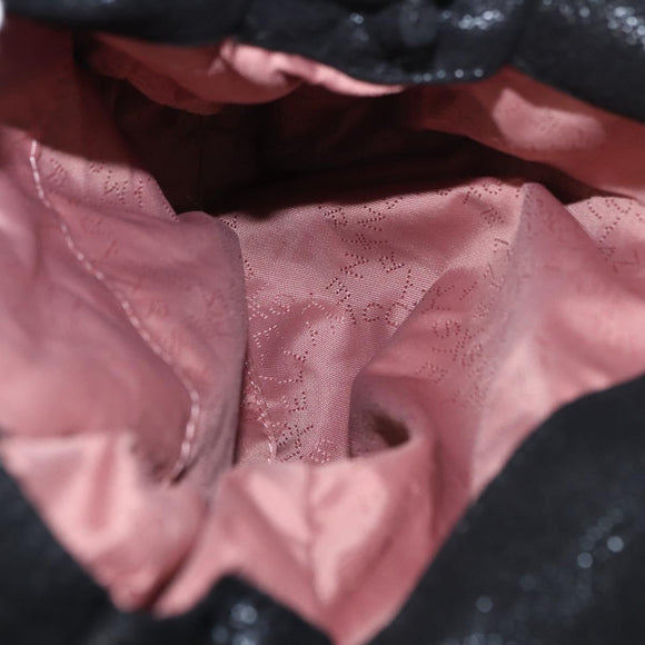 Stella MacCartney Chain Falabella Bag polyester Black Silver 371223 Auth BA8431