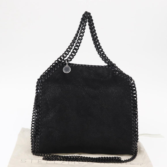 Stella MacCartney Chain Falabella Bag polyester Black Silver 371223 Auth BA8431