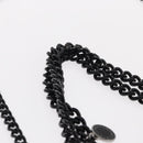 Stella MacCartney Chain Falabella Bag polyester Black Silver 371223 Auth BA8431-8