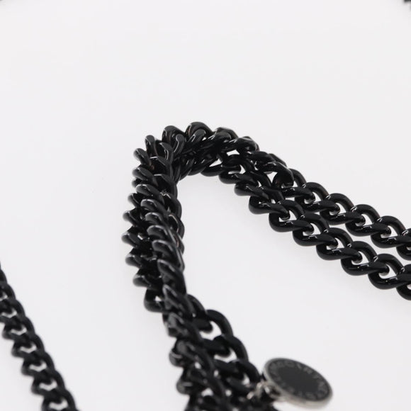 Stella MacCartney Chain Falabella Bag polyester Black Silver 371223 Auth BA8431