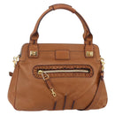 Chloe Margaret Hand Bag Leather 2way Brown Gold Auth BA8432-1