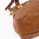 Chloe Margaret Hand Bag Leather 2way Brown Gold Auth BA8432-13