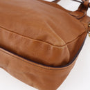 Chloe Margaret Hand Bag Leather 2way Brown Gold Auth BA8432-14