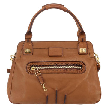 Chloe Margaret Hand Bag Leather 2way Brown Gold Auth BA8432 - 0