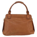 Chloe Margaret Hand Bag Leather 2way Brown Gold Auth BA8432-3