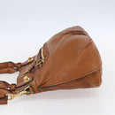 Chloe Margaret Hand Bag Leather 2way Brown Gold Auth BA8432-4