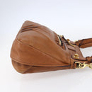 Chloe Margaret Hand Bag Leather 2way Brown Gold Auth BA8432-5