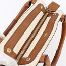 Chloe Margaret Hand Bag Leather 2way Brown Gold Auth BA8432-6