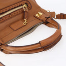 Chloe Margaret Hand Bag Leather 2way Brown Gold Auth BA8432-7