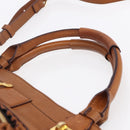 Chloe Margaret Hand Bag Leather 2way Brown Gold Auth BA8432-8