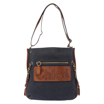 Chloe Shoulder Bag Denim Blue Gold Auth BA8433 - 0