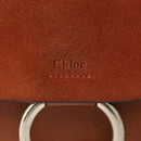 Chloe Fay Shoulder Bag Suede Leather Brown Gold Auth BA8434-19