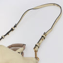 Chloe Etel Hand Bag Leather 2way White Gold Auth BA8435-14