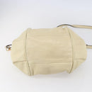 Chloe Etel Hand Bag Leather 2way White Gold Auth BA8435-5