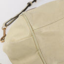 Chloe Etel Hand Bag Leather 2way White Gold Auth BA8435-15