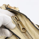 Chloe Etel Hand Bag Leather 2way White Gold Auth BA8435-18