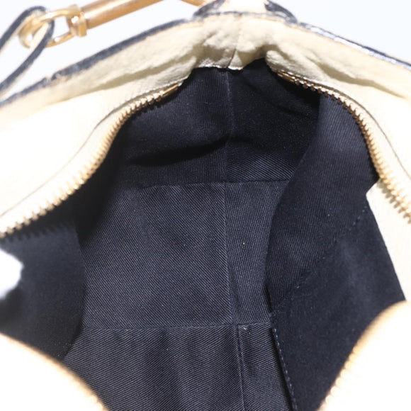 Chloe Etel Hand Bag Leather 2way White Gold Auth BA8435