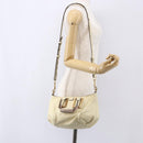 Chloe Etel Hand Bag Leather 2way White Gold Auth BA8435-23
