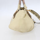 Chloe Etel Hand Bag Leather 2way White Gold Auth BA8435-3