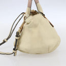 Chloe Etel Hand Bag Leather 2way White Gold Auth BA8435-4