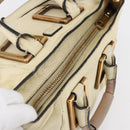 Chloe Etel Hand Bag Leather 2way White Gold Auth BA8435-6