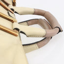 Chloe Etel Hand Bag Leather 2way White Gold Auth BA8435-8